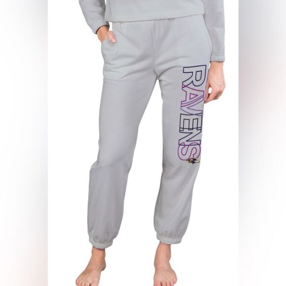 NWT NFL Team Apparel Women’s Gray Sweatpants Joggers with Ravens Logo - Size XL - Picture 1 of 8